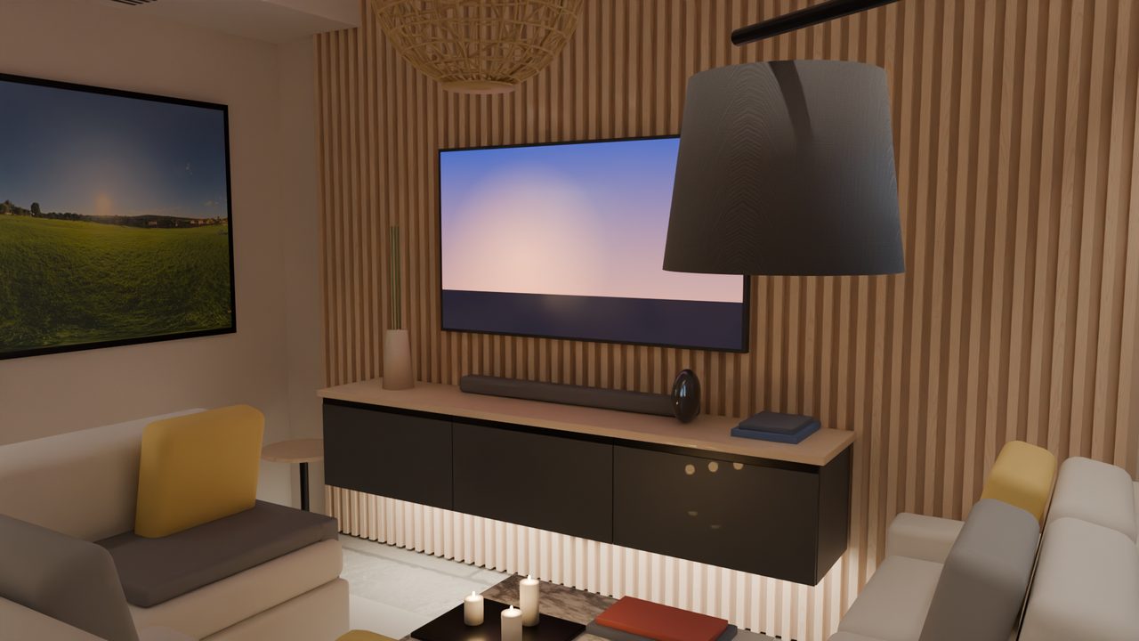 45 · Wohnen Tvwand Korblampe