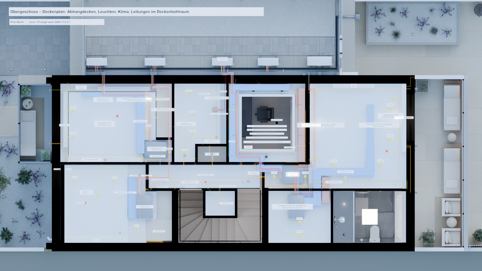 Plan OG · Decke und Klima