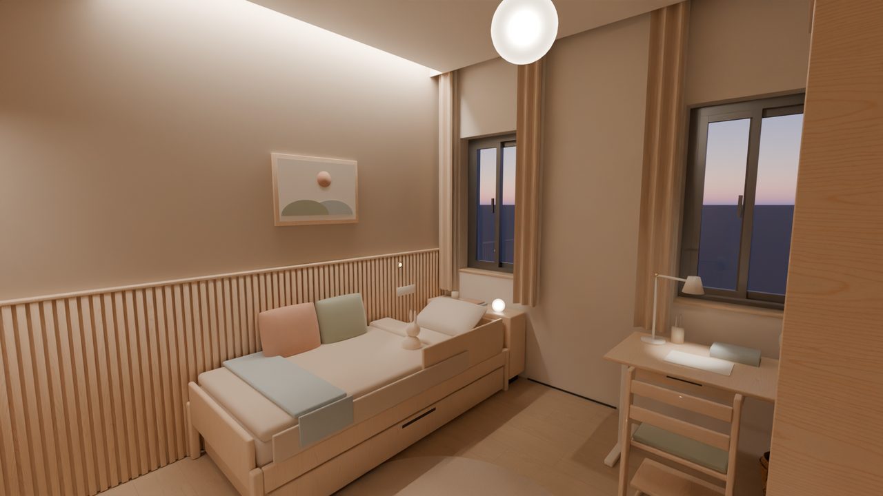 Kinderzimmer: Kinder Ecke Nordwest · Abend