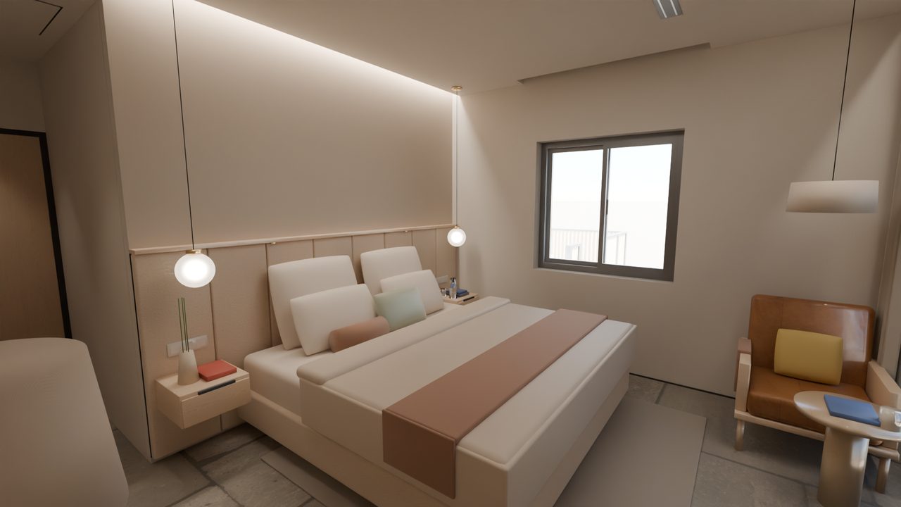 Master-Suite: Schlafzimmer Ecke Nordost