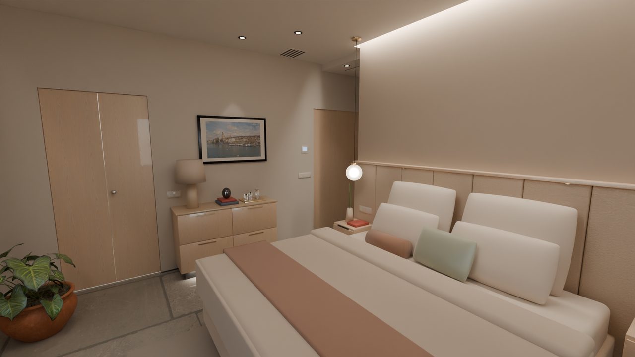 Master-Suite: Schlafzimmer Ecke Nordwest