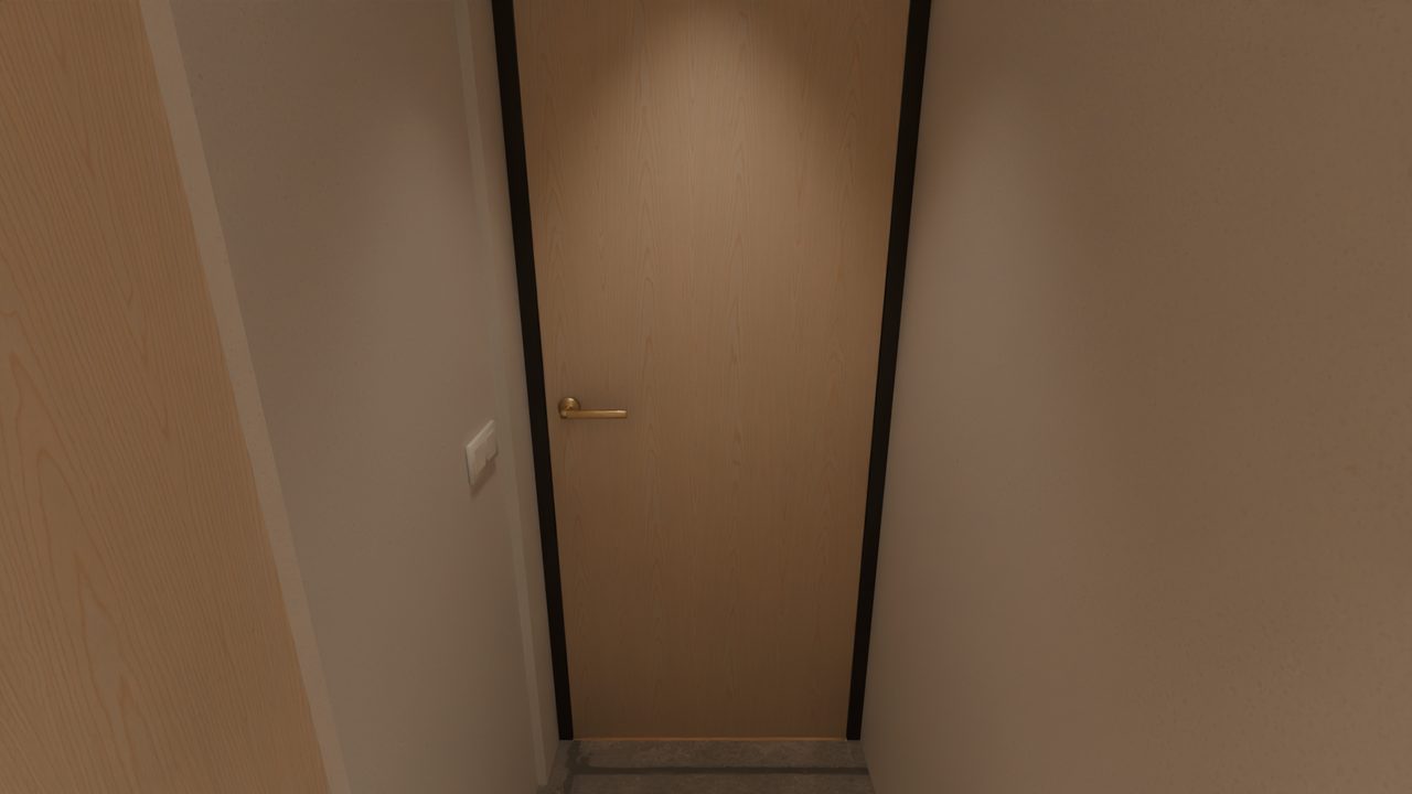 Master-Suite: Schlafzimmer Suitetür · Abend